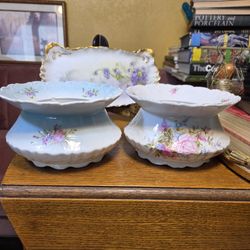 Pair of Antique Porcelain Ladies Spittoons