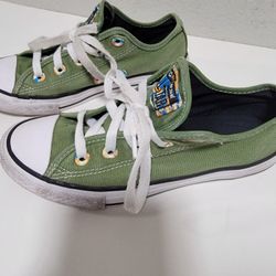 Custom Girls Converse Shoes - Green - Size 2.5