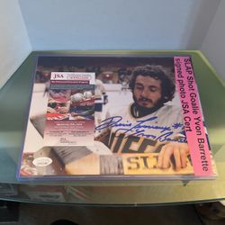 Slap Shot Goalie Yvon Barrette Signed Photo 