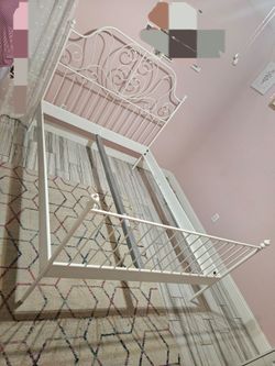 For sale : Queen size metal frame with design - for sale. No mattresses! Only bed frame!