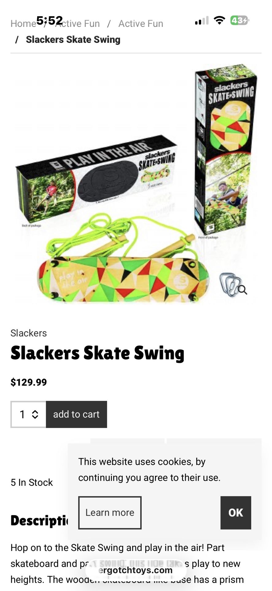 Skateboard swing giftable in box never opened perfect NEW SKATESWING