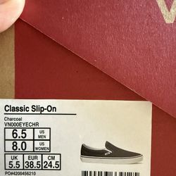 Vans Classic Slip-On Shoe W8/M6.5