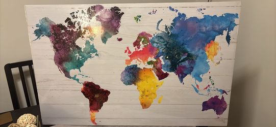 Colorful World Map Poster Board
