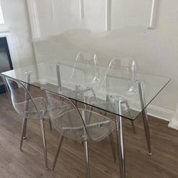 Glass Dining Table for 4 