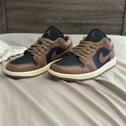 Jordan Air Jordan 1 Low Brown Black White Men’s Athletic Leather 