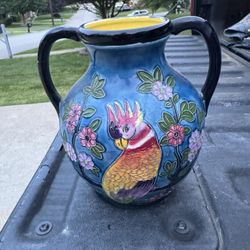 Czechoslovakia - ceramic vase rooster cockkerel vase . 