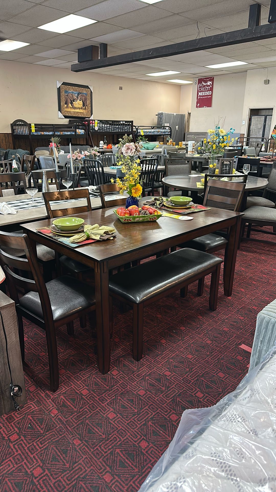 6pc Dark Brown Dinette Set