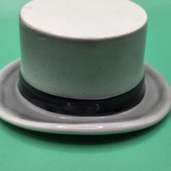 Ceramic Top Hat Tobacco Jar Collectible Decorative Tabletop Smoking Accessory