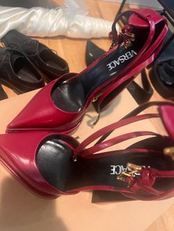 Brand New Versace Red Pointed Toe Platform Heels - Size 41