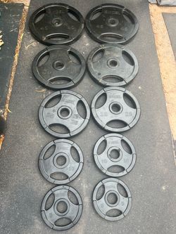 240lb rubber coated Olympic weight plate set