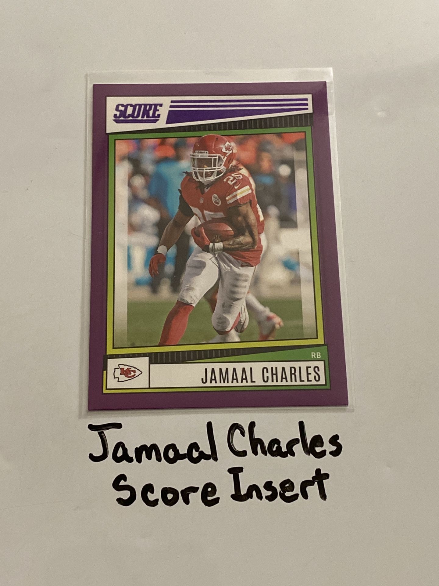 Jamaal Charles Kansas City Chiefs RB Score Short Print Insert Card.