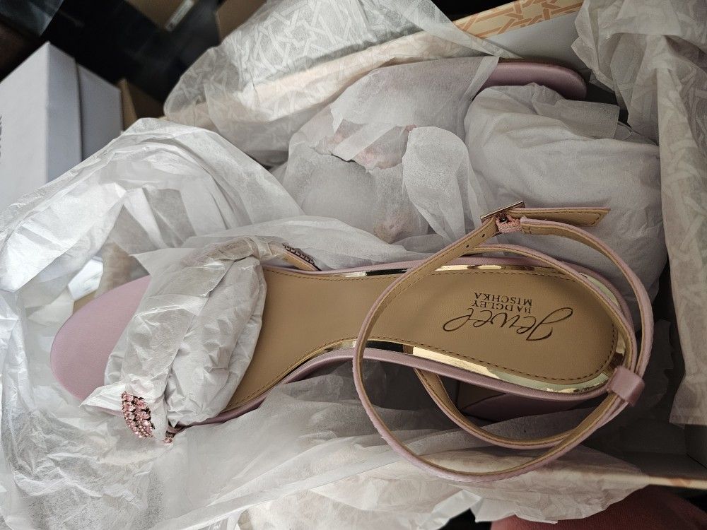 Jewel Badgley Mischka BrandRosa Block Heel Sandal with Gemstone Straps size 11