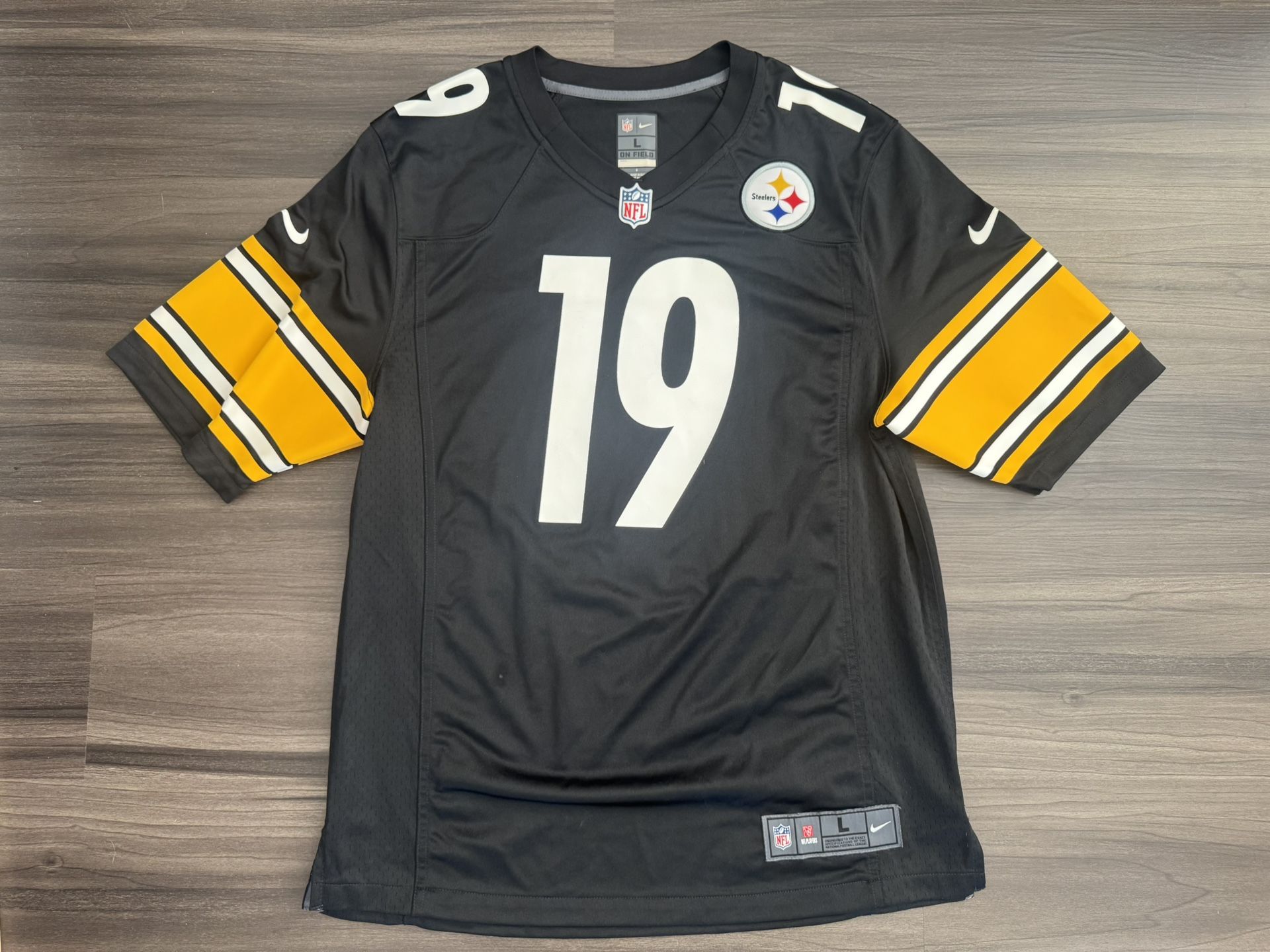 Nike On Field Pittsburgh Steelers JuJu Smith-Schuster #19 Black Jersey Mens L
