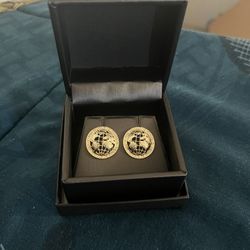 The world is yours earrings 14k