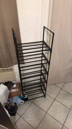 Shoe rack stand black 6 layers used