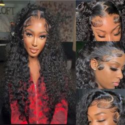 28inch Human Hair Wig 200% Density. Glueless Pre Plucked Wig Curly