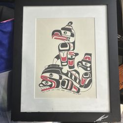 Richard Hunt Signed Serigraph 1986 – Thunderbird & Killer Whale – Indigenous Art
