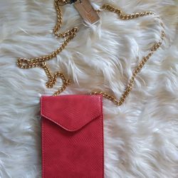 Lizard Pattern Crossbody  Bag (Red)