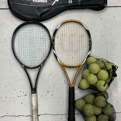 Wilson and Prince Tennis Rackets.