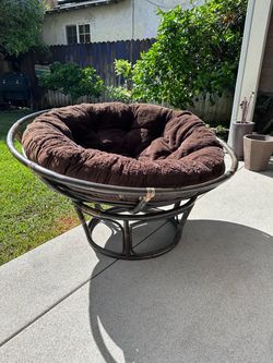 Papasan chair frame and cushion