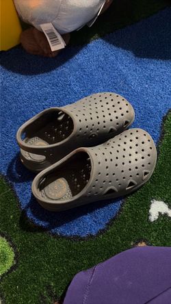 Gray Perforated Clog Shoes