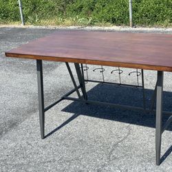 Counter Height Dining Table with Wine Rack by Crown Mark INC 
