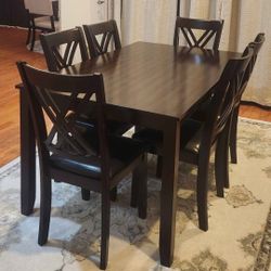 Wooden Dining Table With Chamfered Feet - Chairs NOT Included