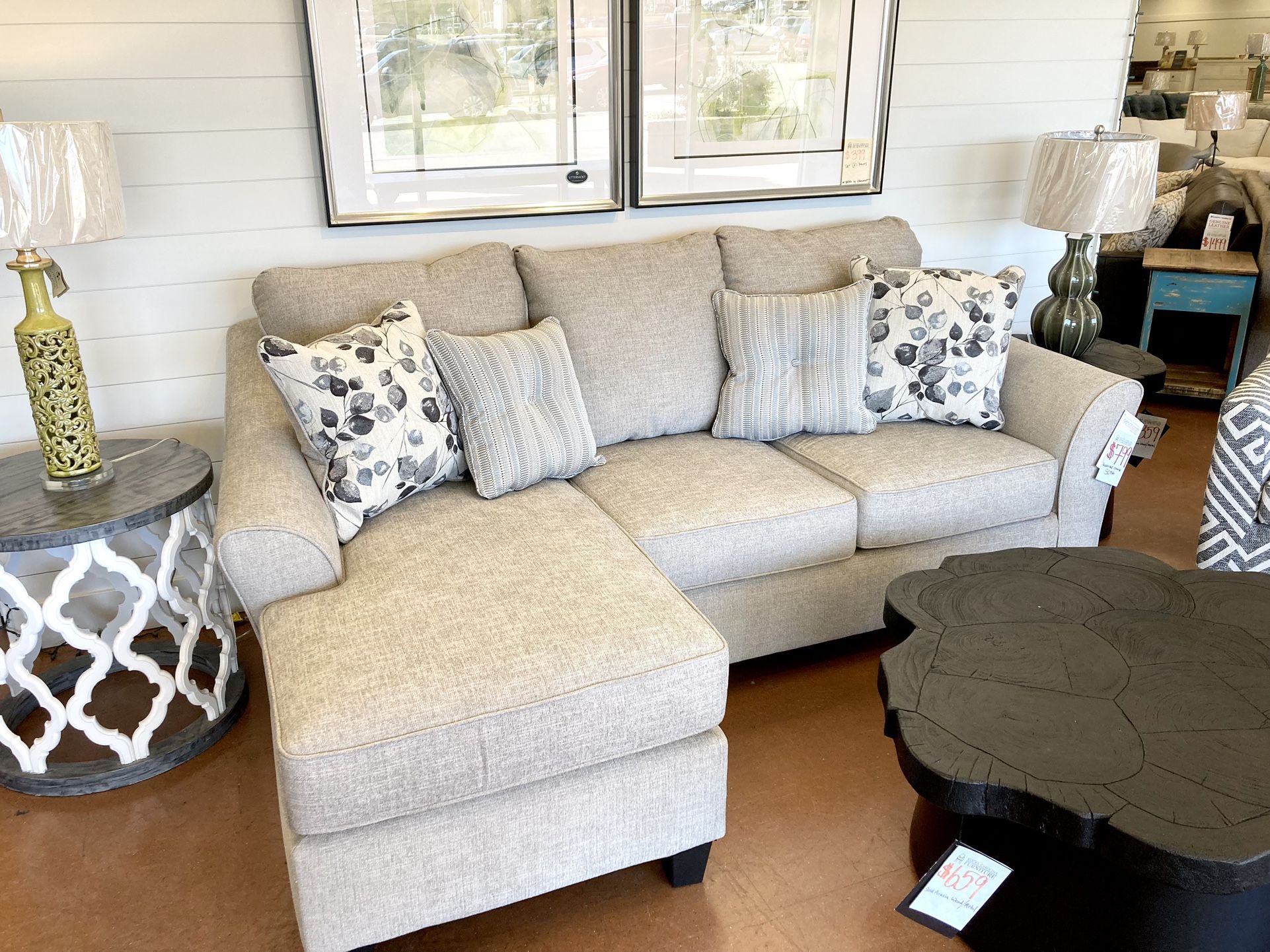 New 92” Chaise Sofa — Reversible