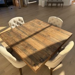 Living Spaces Tahoe Rustic Wood Dining Table
