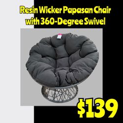 New  Resin Wicker Papasan Chair with 360-Degree Swivel

: Njft