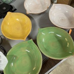 Majoliche Jessica Made in Italy candy casserole dishes *some chips 