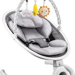 Baby Swing for Newborn, Multi-Functional Electric Baby Rocker for Infants to Toddler with Multiple Speeds, Bluetooth and Remote Control, Indoor & Outd