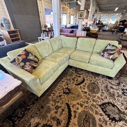 Green Fabric Corner Sectional