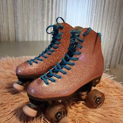 Sure-Grip Stardust Glitter Roller Skate Pink Size 8 Women's - New 