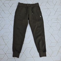 Polo Ralph Lauren Women's Sweatpants Size SP Olive Green White Logo Jogger 