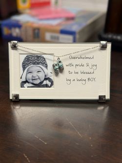 Baby Boy Photo Frame with Charm