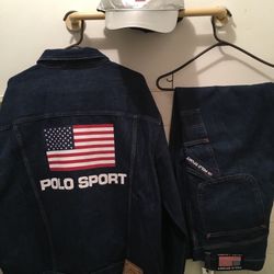 Polo Sport Flag Denim Jacket, Large ( Limited Edition) 