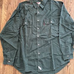 Vtg Levis Shirt Men XL  Faded Black Denim Metal Button  Red Tab Distressed 80's