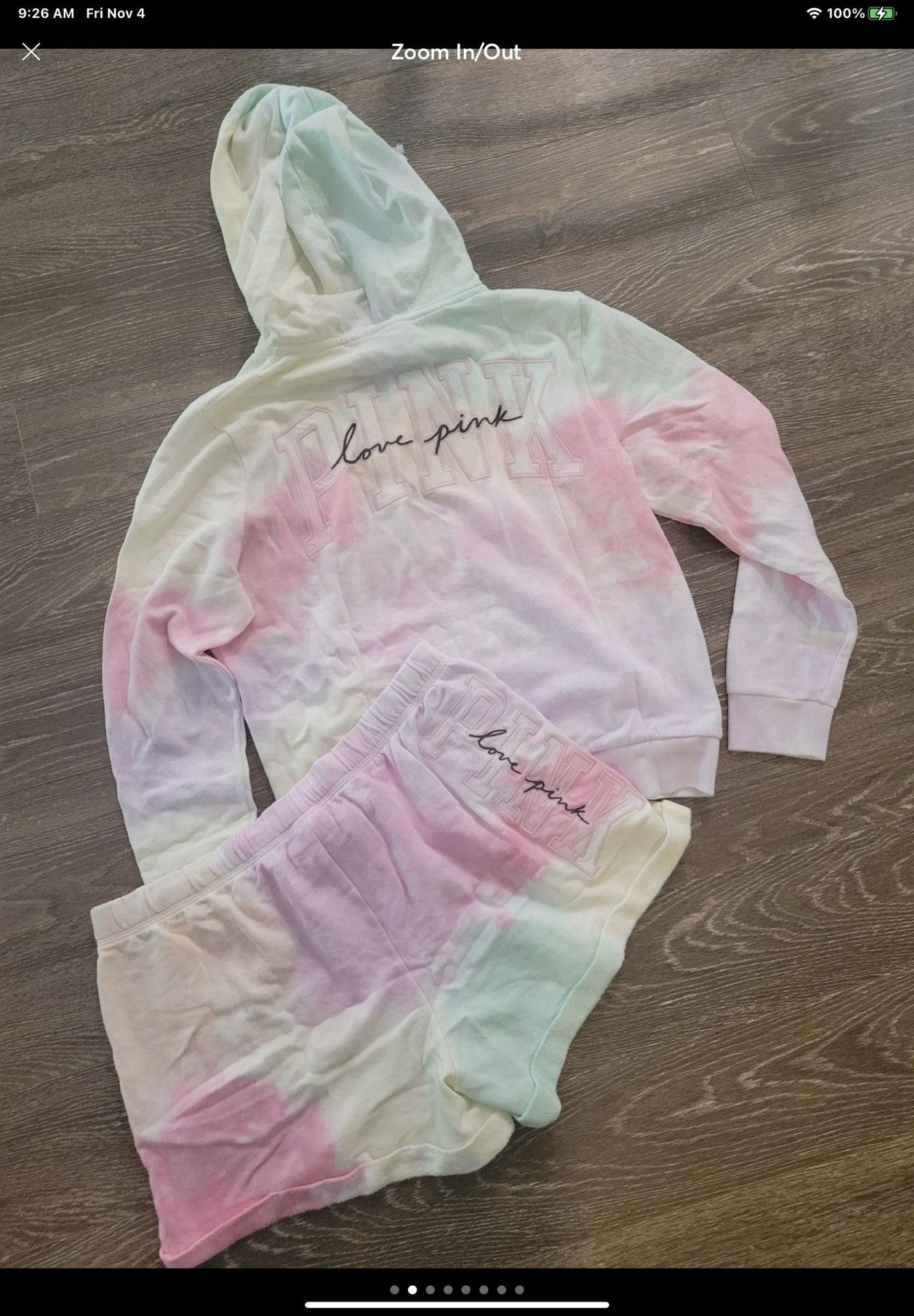 NEW With Tags VICTORIAS SECRET FULL ZIP HOODIE & SHORTS SET  ALL SIZES XS-XXL ASK ABOUT ALL OTHER MATCHING PIECES AVAILABLE 