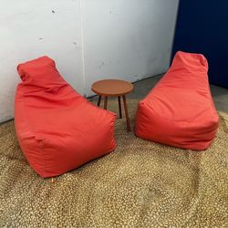 Red bean bag chairs