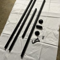 Adjustable Tension Window Curtain Rod, 46.5"-142" (black)