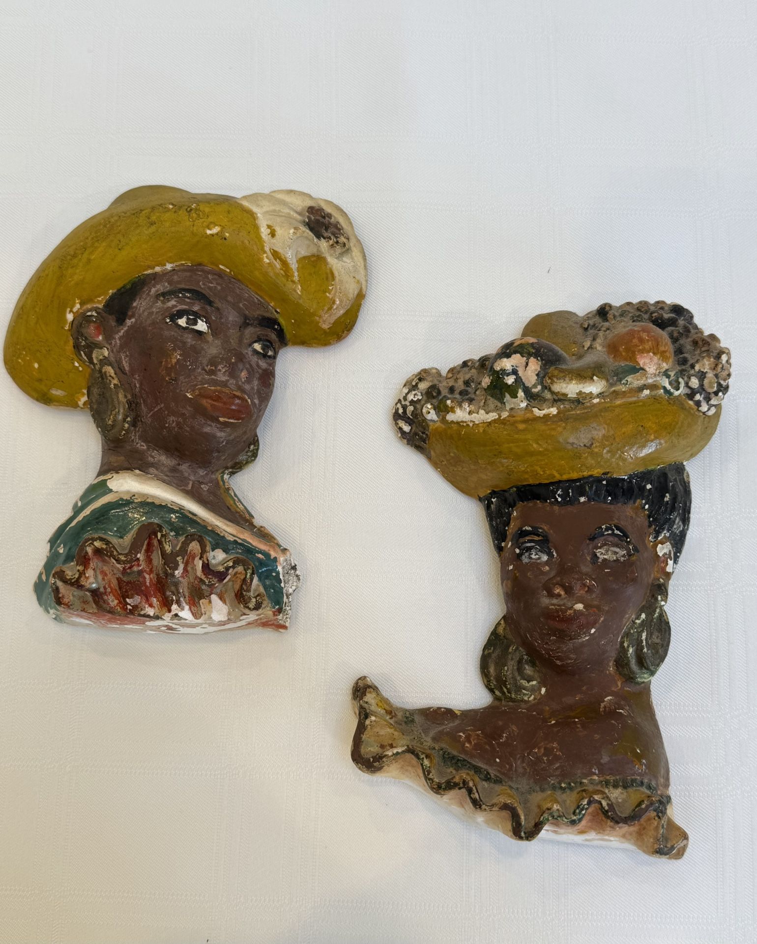 Antique Vintage Retro Chalk Art Black Hispanic Americana Art Rare