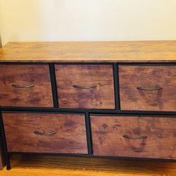 Rustic 5 Drawer Storage Cabinet 