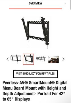 Digital Menu Board Mount For 42" to 65" Portrait Displays