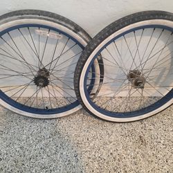🔥🚲🔥24 Wheelset  ,bmx Or Beach Cruiser Bike,white Walls Tires And Tubes🔥🚲🔥