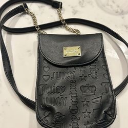 Juicy Couture Black Embossed Crossbody Bag with Gold Chain Strap $35 (OBO)