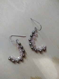 Sterling silver and pearl earrings