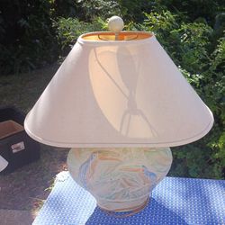 Raised 3 Dimensional "Tucan" Pottery Lamp