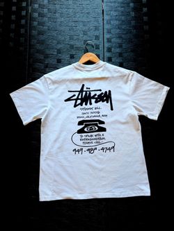 White Stussy tee