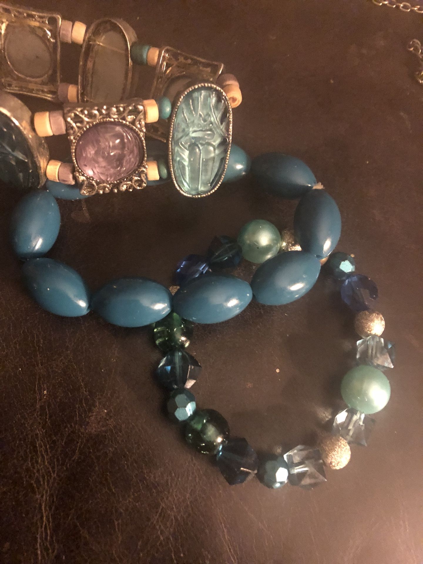 Three Turquoise Color Stretch B Bracelets 